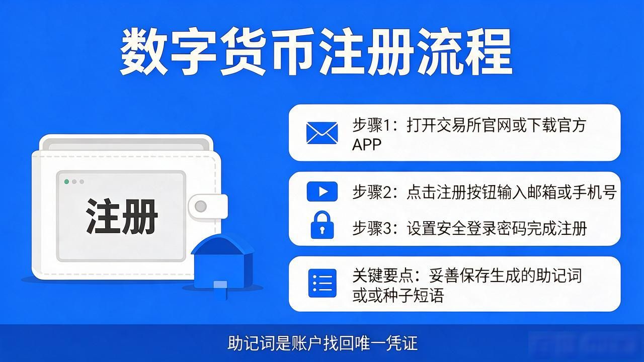 注册数字货币流程_数字货币交易所注册详细步骤 国内合规数字资产平台注册指南 数字货币账户注册助记词保存方法